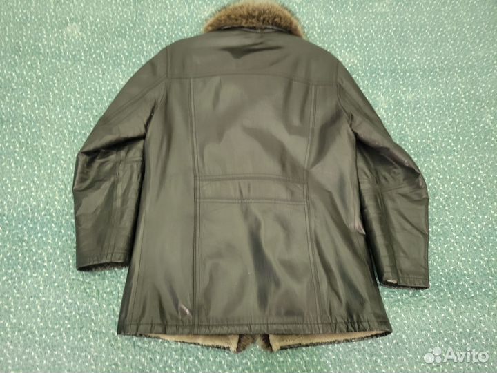 Кожаная куртка зимняя 46-48
