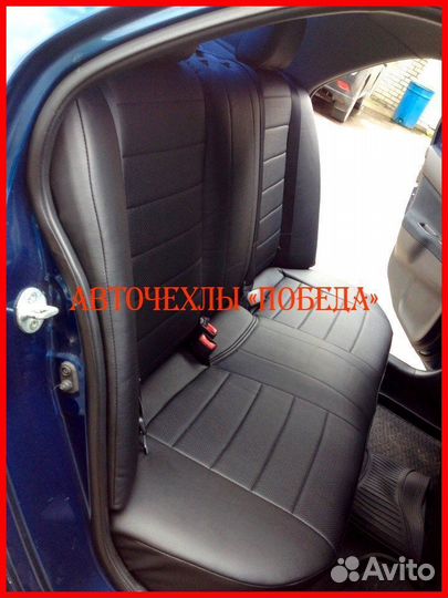 Чехлы Mitsubishi Lancer 9 из экокожи чёрные Класси