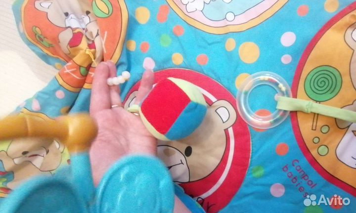 Развивающий коврик, дуга для игрушек на коляску