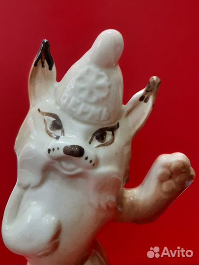 Фарфоровая статуэтка талисман Рысенок Пермь 1985 г