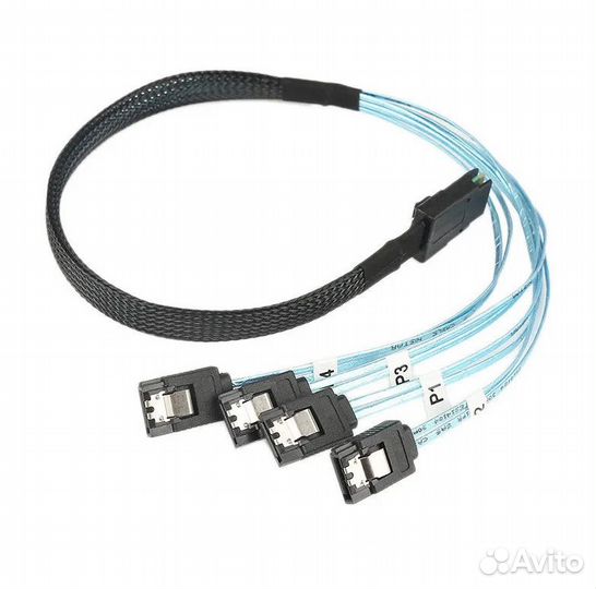 Sas SATA кабель Mini-SAS SFF-8087 to 4 SATA