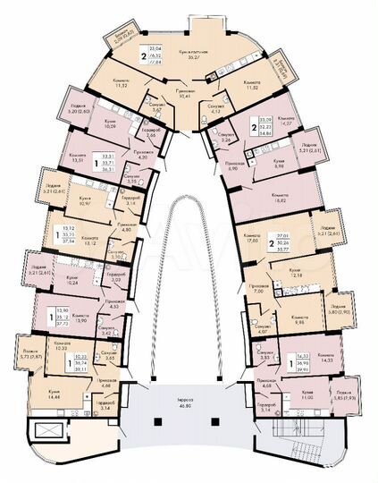 2-к. квартира, 36,3 м², 9/9 эт.