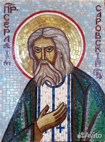 Иконы из мозаики Казанская,Серафим Саровский
