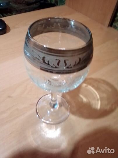 Бокал и рюмка Гусь хрустальный