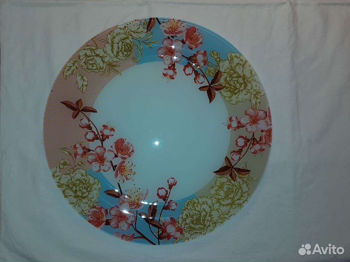 Новая тарелка для торта Цветочная с лопаткой