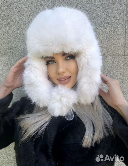 Шапка ушанка женская эко-мех меховая