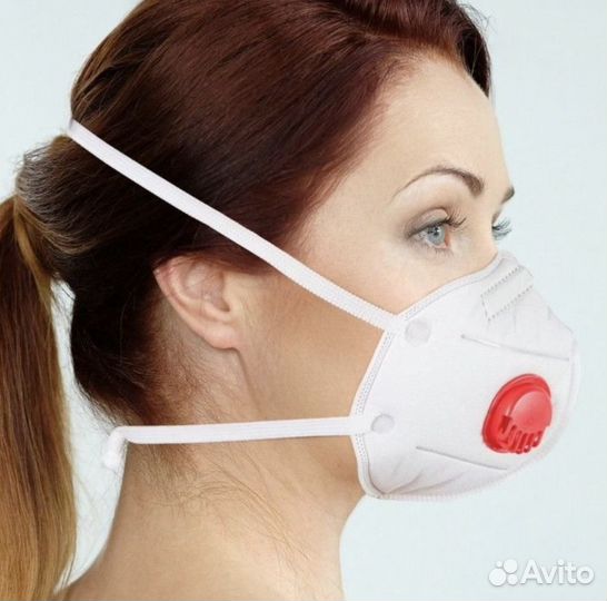 Респиратор с резинкой на изголовье с клапаном