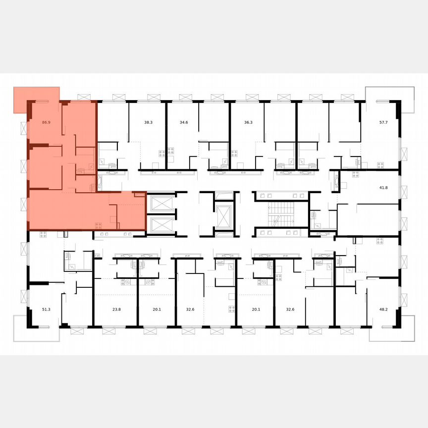 3-к. квартира, 86,9 м², 8/24 эт.