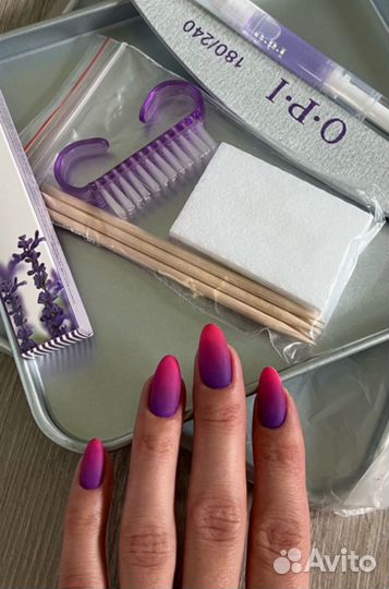 Наращивание ногтей, покрытие гель-лаком