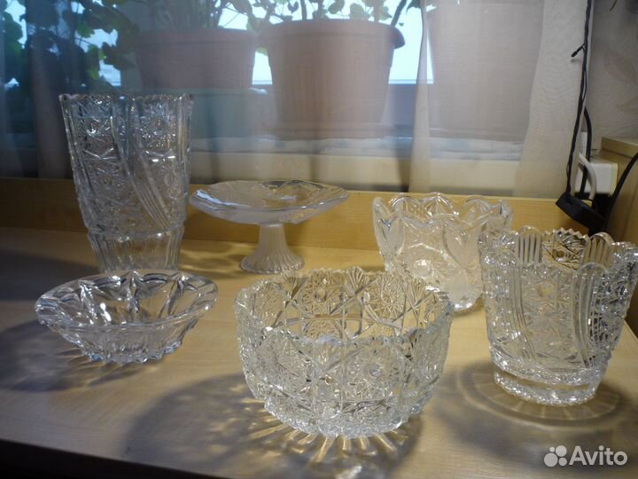 Хрустальная вазочка для варенья/конфетница СССР