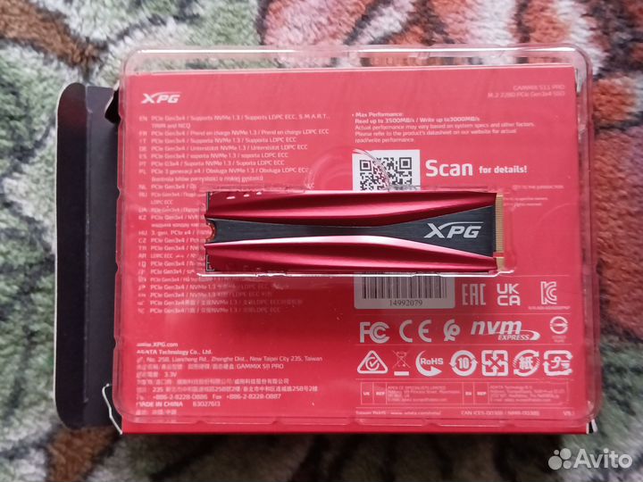 1000 гб SSD M.2 нак-ль adata XPG gammix S11 Pro