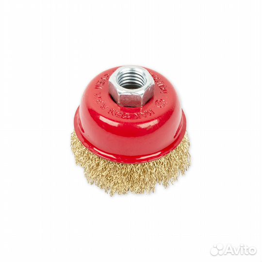 Щетка для ушм чашка 60 мм, посадка M14, латунирова