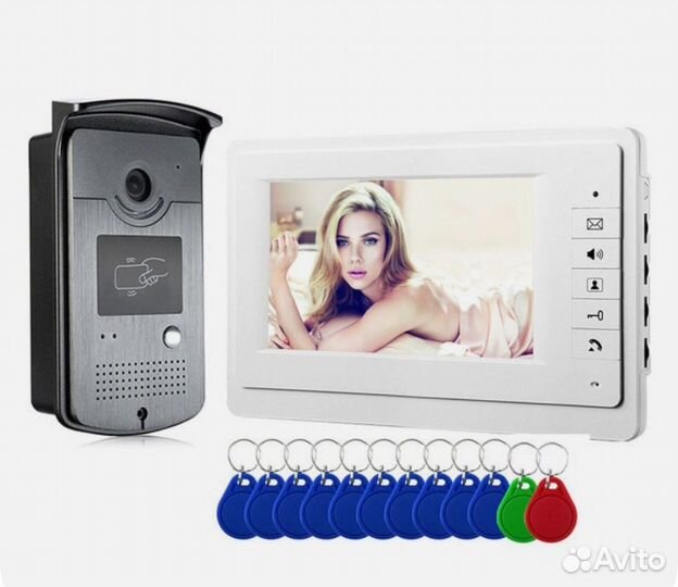Домофон цвет (монитор+вызыв. панель) с брелоками