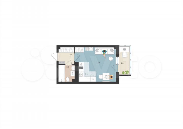 Квартира-студия, 26 м², 11/16 эт.