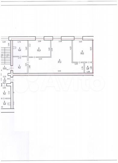 2-к. квартира, 80,5 м², 2/4 эт.