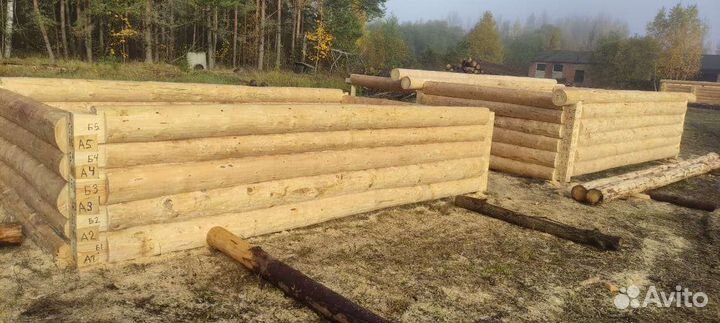 Сруб бани 5*3,5+2м открытая терасса