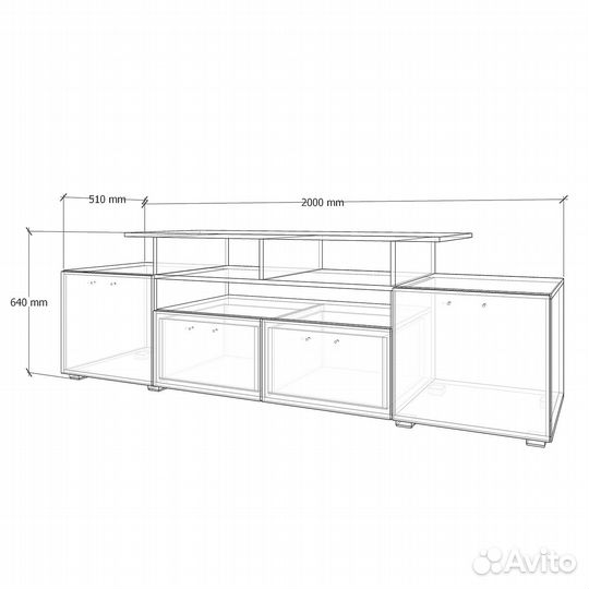 Тв-тумба Твист 8-951g дуб сонома под тв телевизор