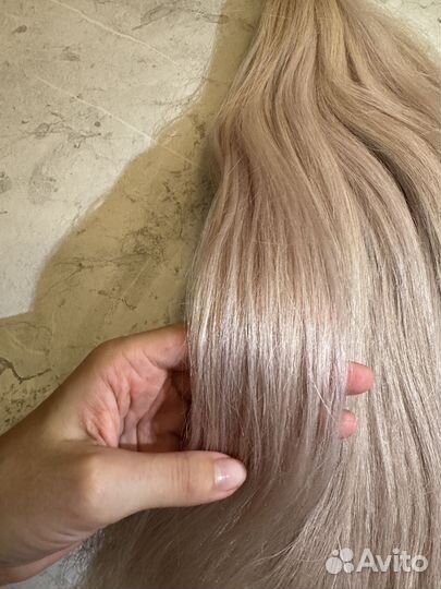 Волосы для наращивания 60 см 150гр блонд бу