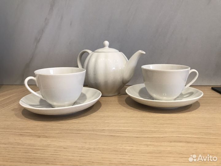 Чашки, блюдца, чайник лфз, несортовой