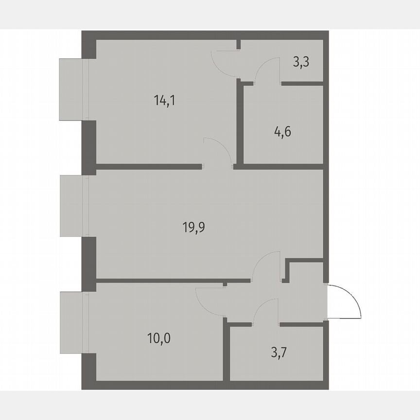 2-к. квартира, 59,3 м², 5/12 эт.