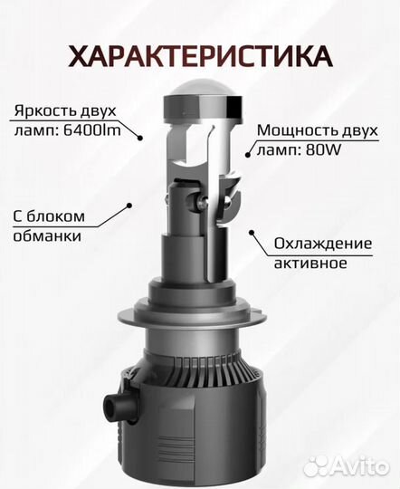 Светодиодные Мини Линзы H7