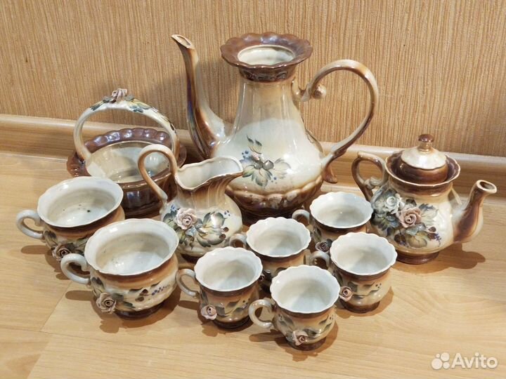 Сервиз чайный коричневый