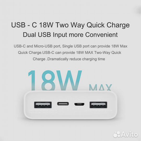 Внешний аккумулятор Xiaomi Mi ZMI Aura 20000 мАч