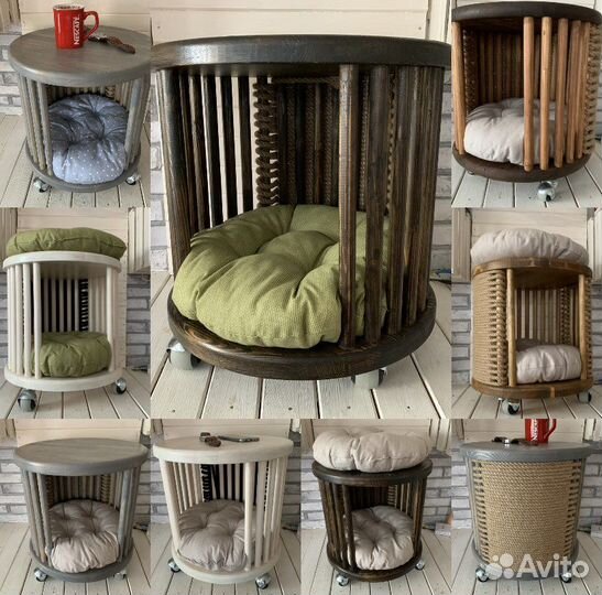 Журнальный столик-домик для кошки с когтеточкой