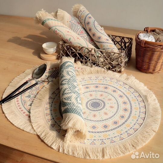 Салфетки на стол круглые сервировочные