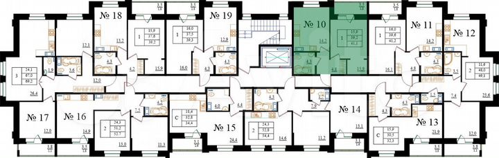 1-к. квартира, 41,1 м², 2/8 эт.