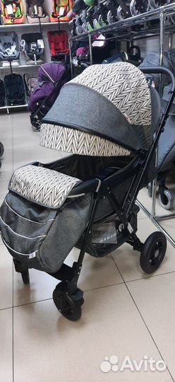 Коляска с перекидной ручкой Сенсе Плюс т.серая