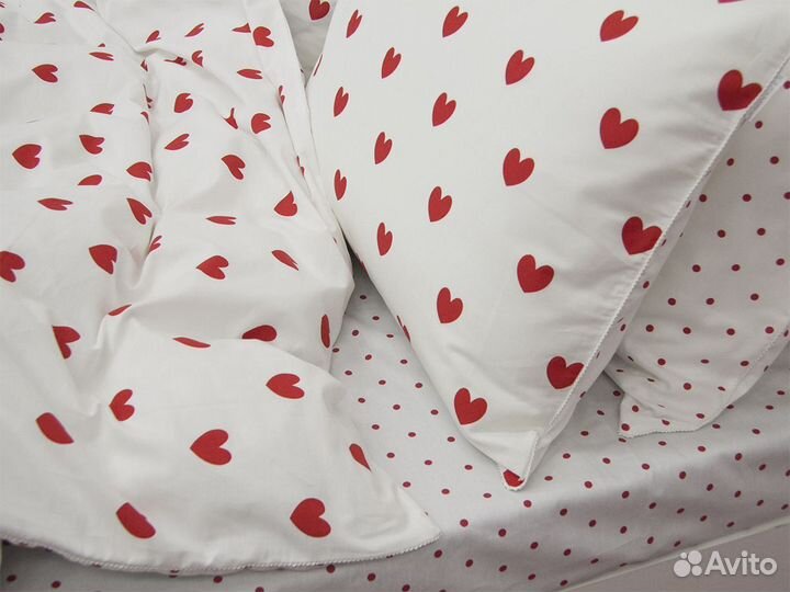 Постельное бельё сердечки в стиле zara H&M IKEA
