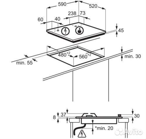 Поверхность газовая Electrolux KGG 6456K новая