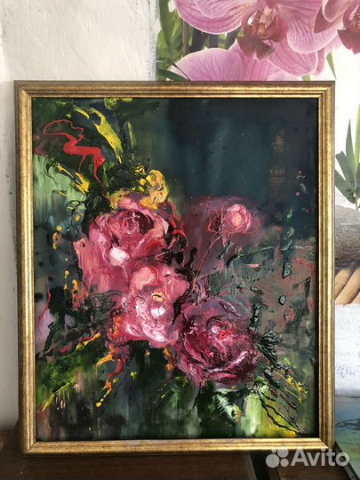 Пионы Картина мамлом на холсте