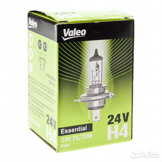 Лампа 24V H4 75/70W P43t-38 3200K (1шт.) Essential