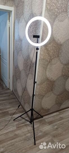 Новая кольцевая RGB лампа 33см со штативом