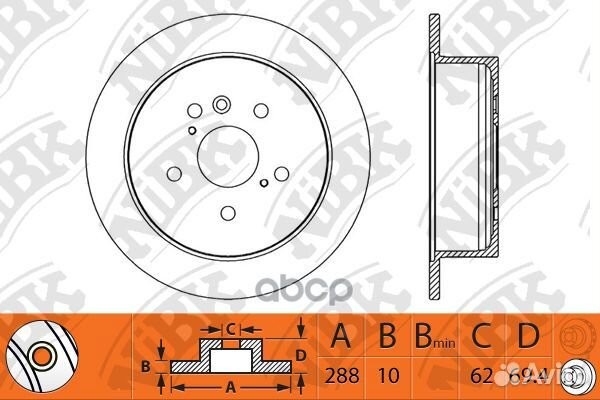 Диск тормозной зад RN1255 NiBK