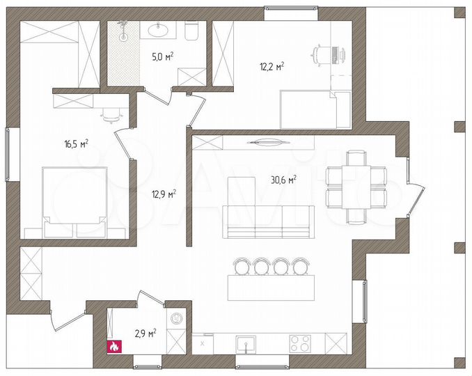 Коттедж 110 м² на участке 7 сот.