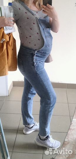 Комбинезон джинсовый для беременных + 2 футболки