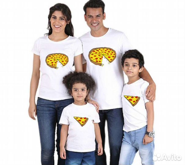 2 футболки family look pizza