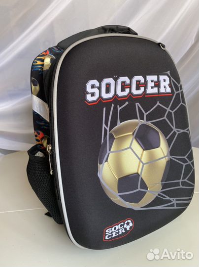 Рюкзак школьный чёрный футбольный мяч