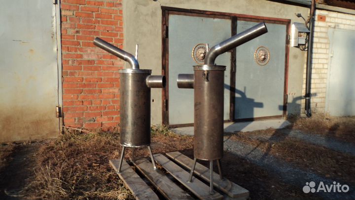 Печь на отработке с наддувом