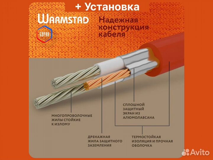 Теплый пол Warmstad 8,00 кв.м