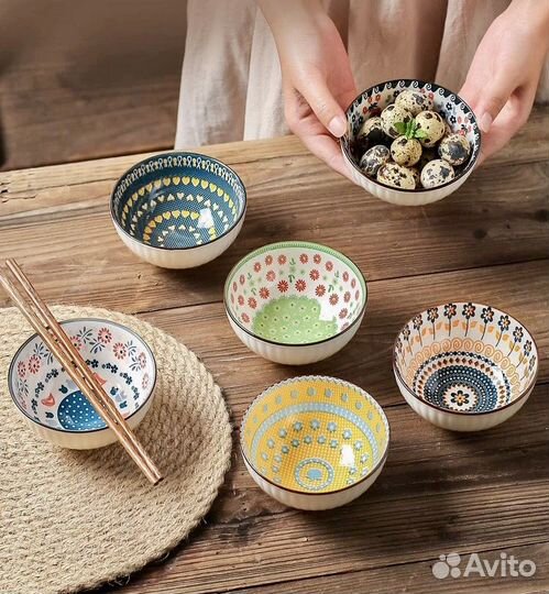 Набор из 6 пиал для еды и чайной церемонии