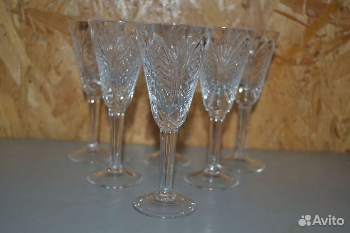 Фужеры бокалы рюмки хрусталь старые разные