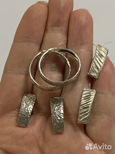 Серьги серебро кольца
