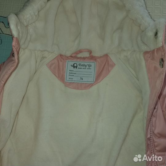 Зимний комбинезон для девочки 74