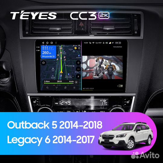 Магнитола Teyes CC3 2K 4/64 Subaru Legacy 6