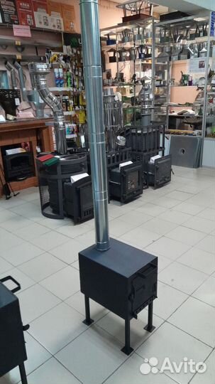 Печь походная с трубами