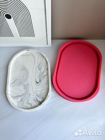 Силиконовая форма овальный поднос 30*20 см